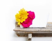bridesmaid wedding clutch, ivory silk with yellow and fuchsia flowers, bridal purse, bride to be