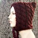 Hand Knit Hat Womens Hat - Cable Pixie Hat in Red Oxblood Wine - READY TO SHIP