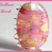Pink, Peach, Violet & Olive Green Glass Focal Bead...Handmade Lampork Bead SRA