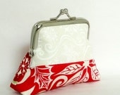 Christmas Coin Purse Wallet Change Purse Metal Framed Small Clutch - Moda Fabric