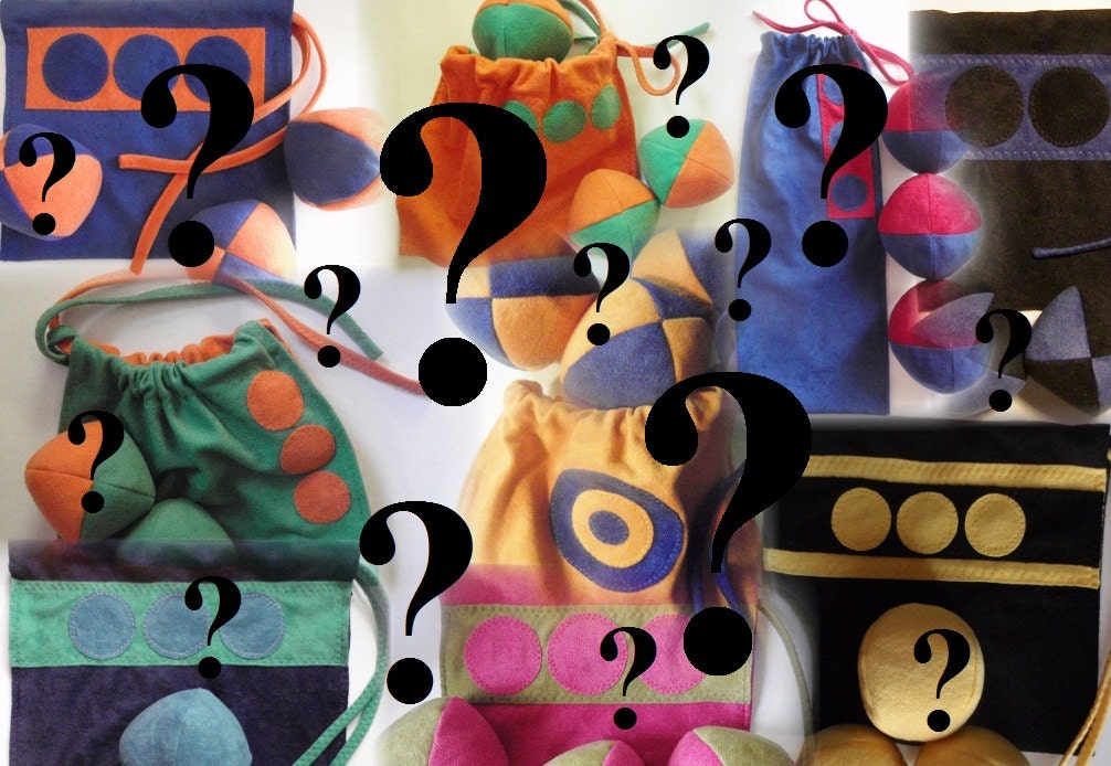 3 Mystery JUGGLING BALLS & Matching Bag. You Choose Size 95g or 125gram