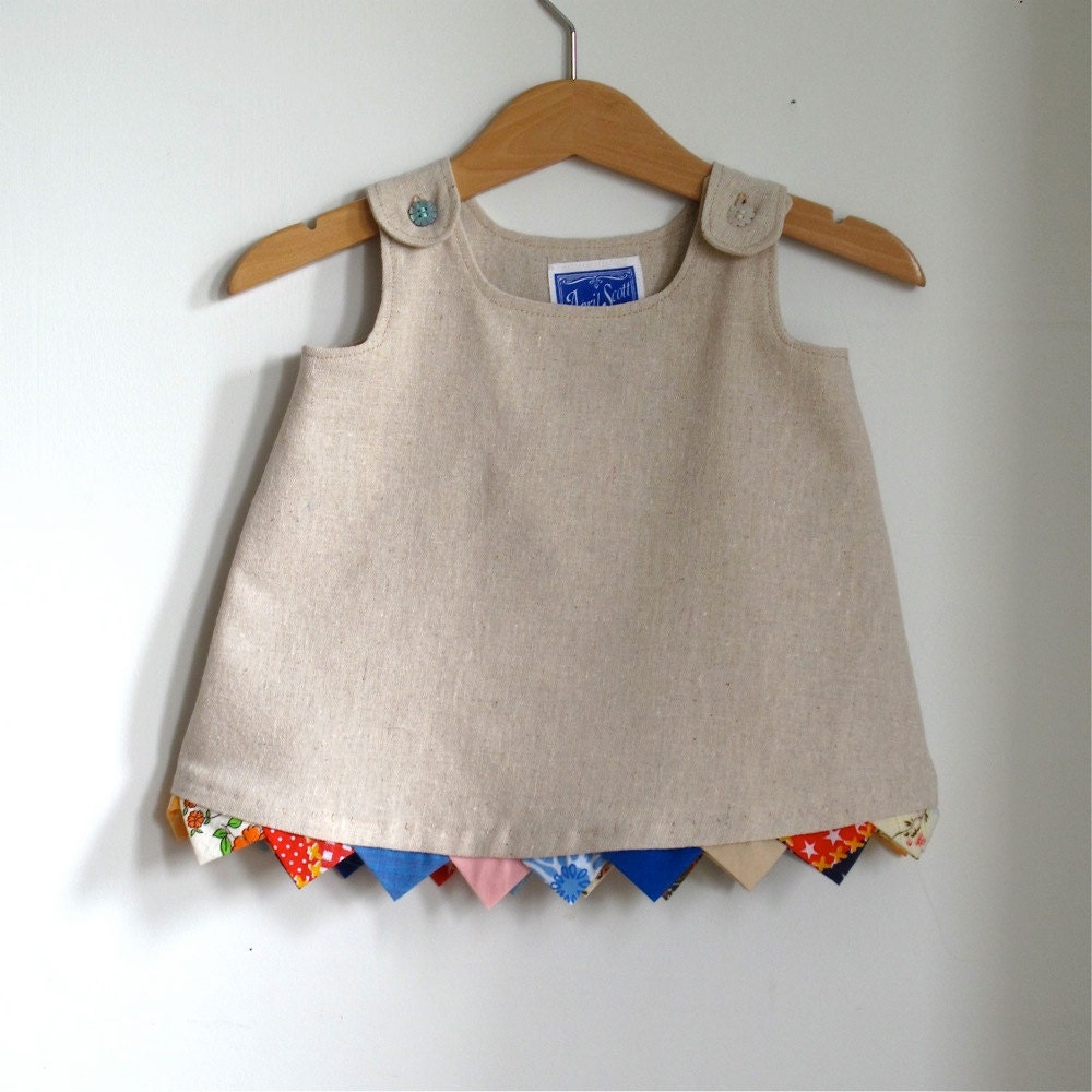 Party Flag Bunting newborn dress - girls children's  clothing