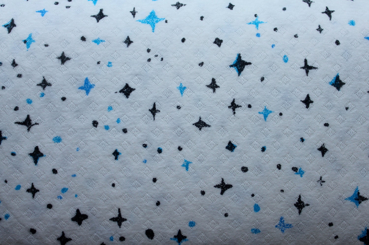 Nani Iro Japanese Fabric Uchu Knit - black and blue on white
