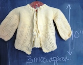 Vintage Knit Yellow Baby Girl or Boy Sweater- 3 mos., Handmade, Crochet, Jacket - coreymoortgat