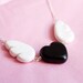 Flying Heart Necklace - black heart and wings - handmade polymer clay jewelry
