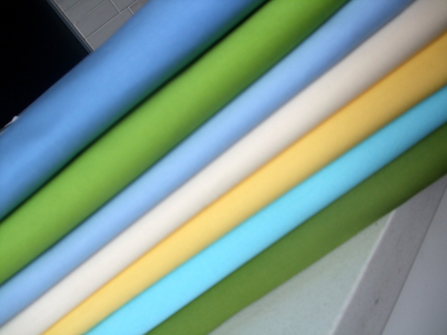 ORGANIC Baby Bedding - Fitted Crib Sheet - Copen Blue, Chartreuse Green, Sky Blue, Ecru, Maize, Aqua, Pear