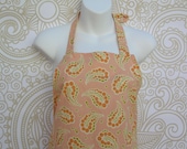 Womans Apron Made From Peachy Paisley Fabric