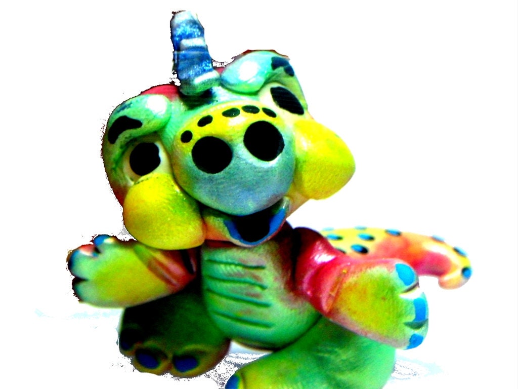 OOAK Polymer Clay Fantasy Miniature Art Dragon Handcrafted Original Art Sculpture ITEM PR00547