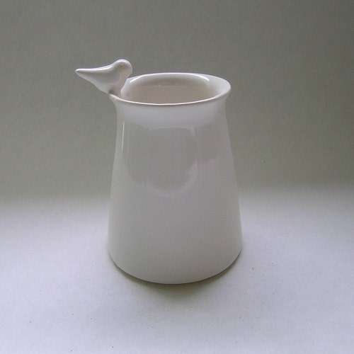 Bird Ceramic Vase in White