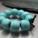 Handmade Lampwork Beads by GlassBeadArt ... Matte Turquoise Rocks ... SRA F12 ...8x8mm
