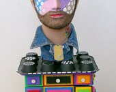 Hey You..........STUDMUFFIN  recycled found object sculpture mixed media OOAK