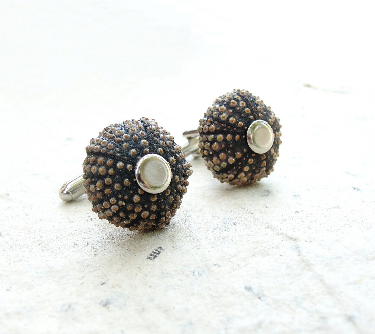 Sea Urchin Cufflinks - Brown