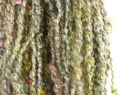 Handspun Art Yarn- Summer Morning- Signature Jazzturtle WildPlied Boucle Artisan Yarn