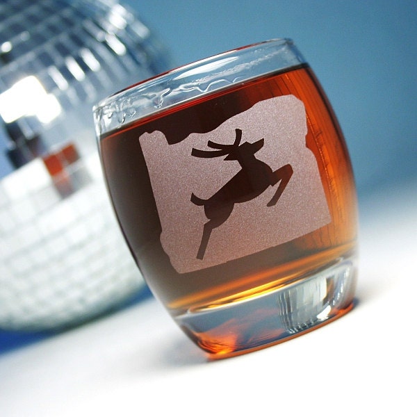Oregon Stag Rocks Glass - Portlandia - Made in Portland Oregon