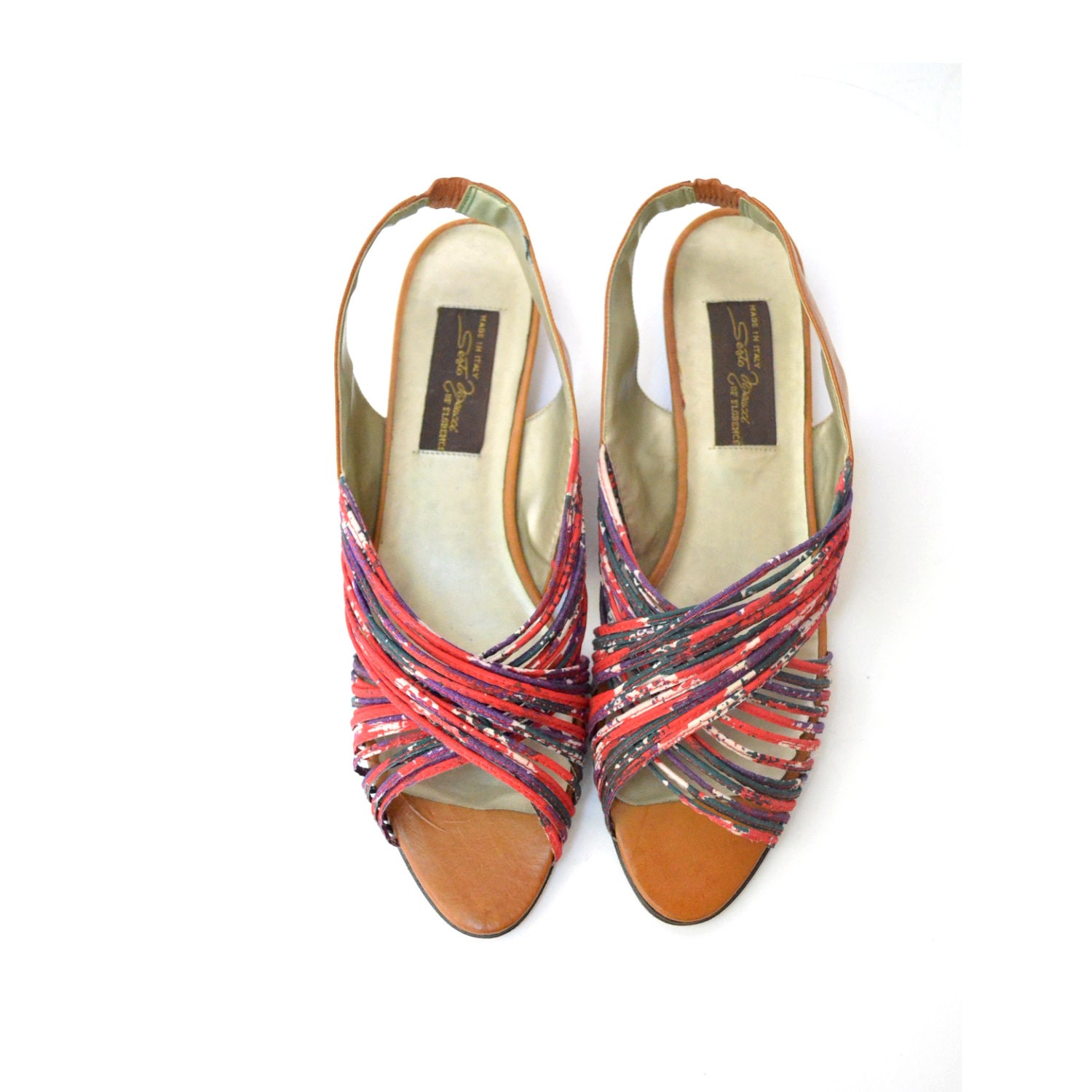 size 8.5 Italian leather sandals