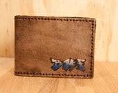The Own It Monogram Wallet - Leather in blue and antique black