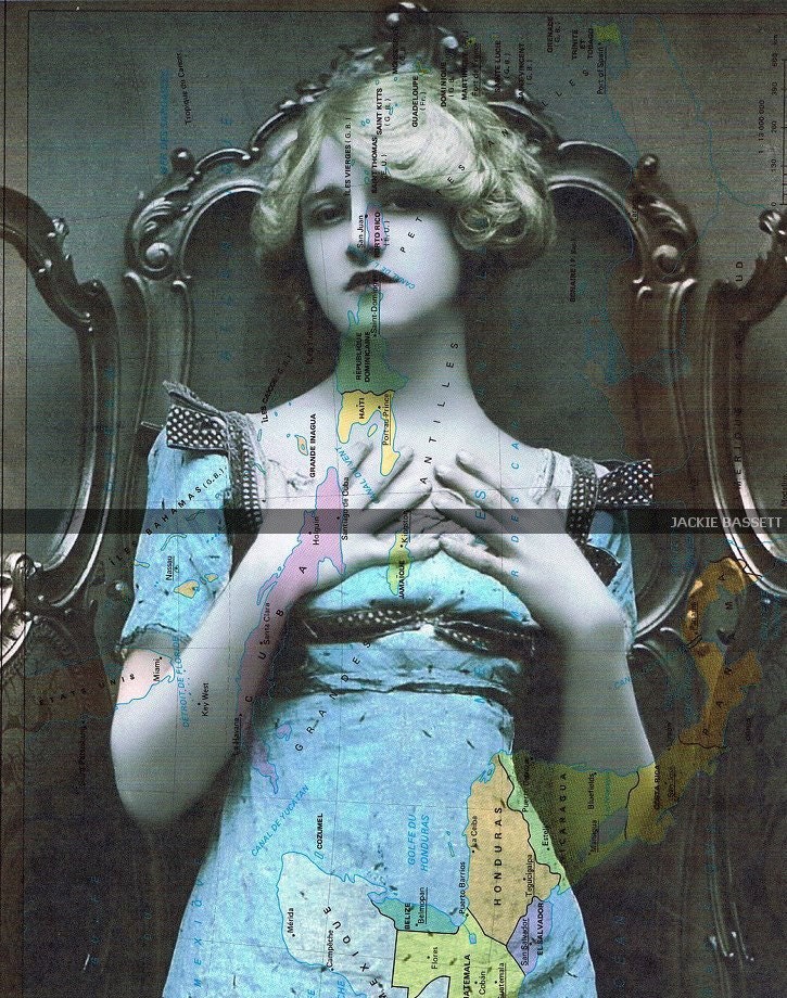 Fathers Day.Collage.Map.Print.Gift. Woman.Blue.Special.Eco.100% recycled paper.,wife,classy.edwardian.birthday.home deco.vintage.mixed media