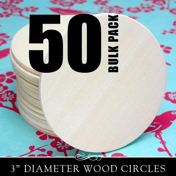 50 Pack 3 Inch Wood Disks.
