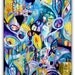 Purple Yellow Teal  Large Abstract Free Expression Painting by Jodi Ohl  30 x 40