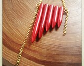 red turquoise necklace 5 spikes