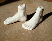 A Pair of Feet Ceramic Figurine Clay Sculpture