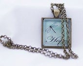 Pale Green Dragonfly Hope Necklace, Vintage Bronze Pendant, Digital Art Picture Jewelry