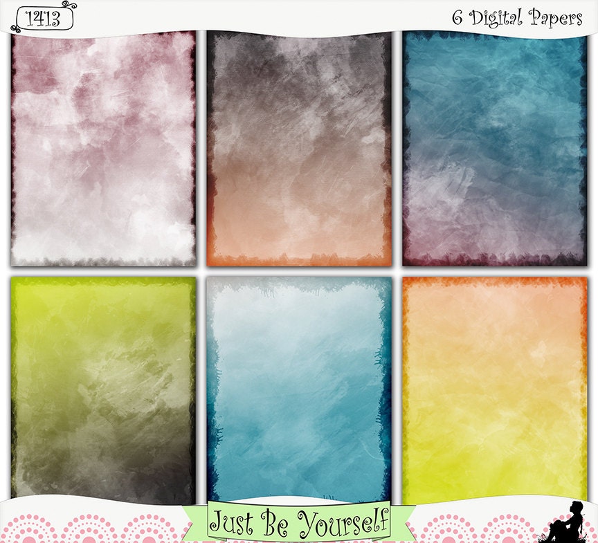 Beach Hues Printable Art Journal Papers 8.5 x 11 inches - Instant Download Set of 6 JPEG & PDF included (1413)