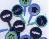 Happy Graphic / Graduation Cupcake Picks / One Dozen