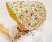 Baby Adjustable Bonnet - Wear Two Ways - Yellow and Pink 6-12 months