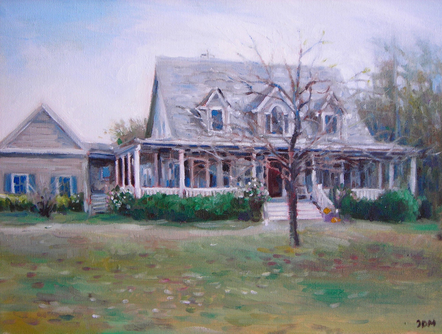 Miniature House Home Portrait, 8 x 10" custom oil painting, made to order