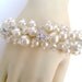 Bridal Jewelry, Wedding, Pearl Bridesmaid Bracelet, Pearl and Rhinestone Bracelet, Cluster Bracelet, Pearl Bracelet, Ivory Pearl Jewelry