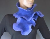 Flamenco Felted Scarflette Periwinkle Cobalt Blue