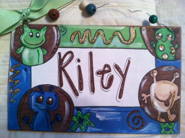 Hand personalized cocalo inspired little monsters sign perfect for nursery