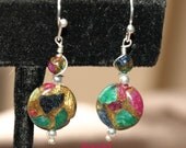 Mulitcolored Mosaic Earrings 12082