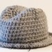 Fedora Hat Crocheted Grey Buttons Hat Lid Cap