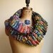 Big Chunky Knit cowl Blue. Green. Yellow.