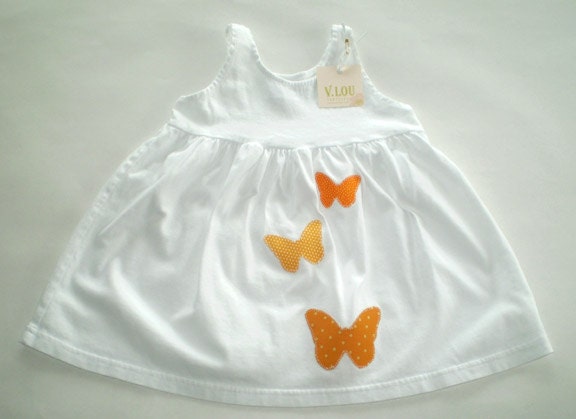 applique yellow butterfly dress sundress summer dress size 18 months