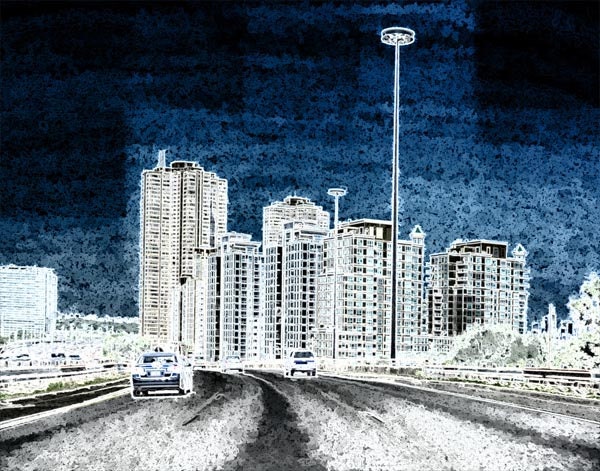 Toronto Skyline Photograph, Enhanced Digital Art Print, Office Wall Art, 11x14 Giclee Print