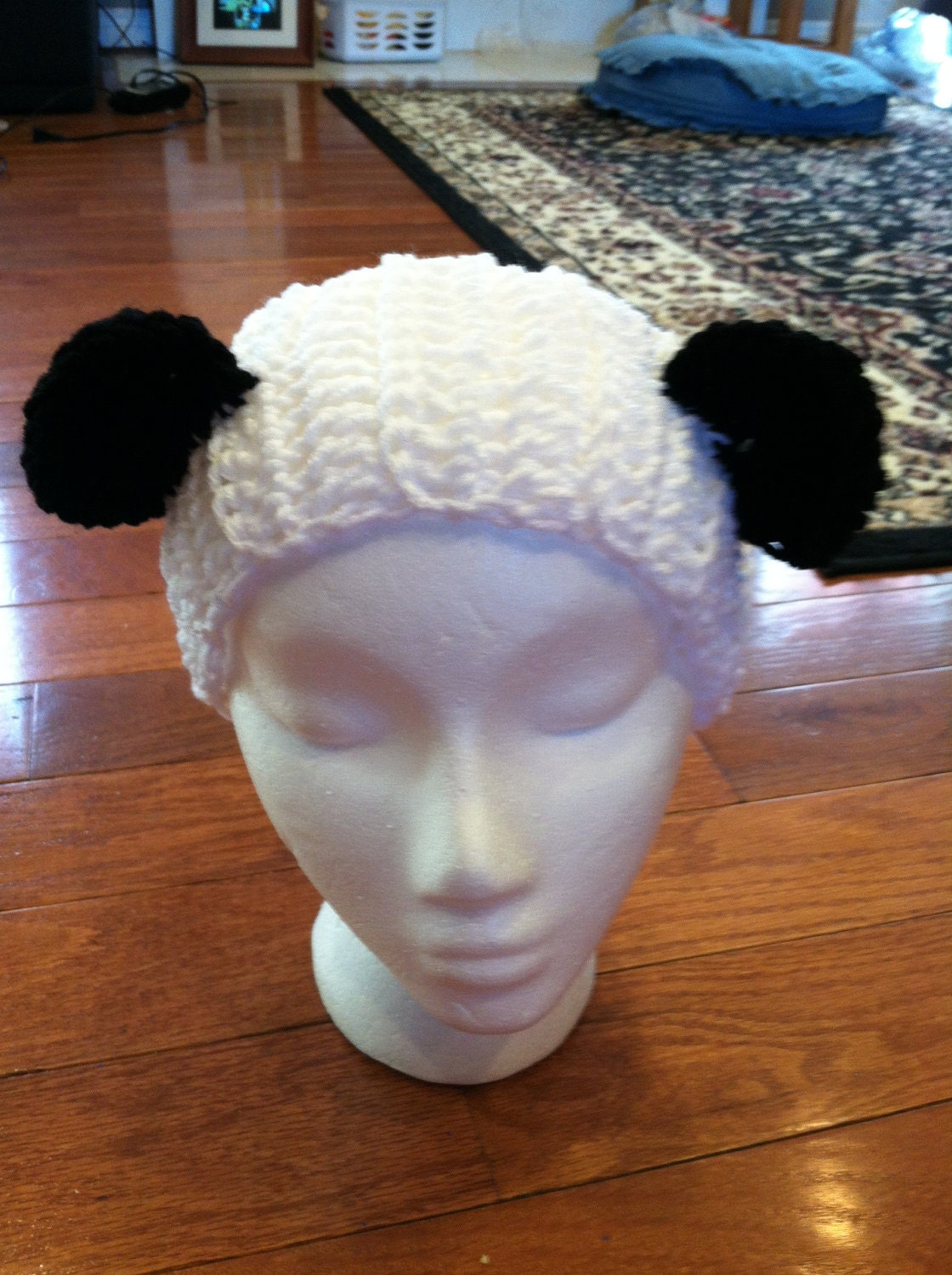 Panda Bear Earwarmer Headwarmer Headband-cute photo prop or costume idea
