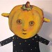 Paper doll dancing Halloween- pumpkin art- cut out-- Miss Autumn Day- articulated- euc team- ugly cute- paperdoll- Halloween