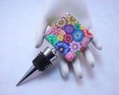Colorful Millefiori Floral Handmade Polymer Clay Decorated Bottle Stopper