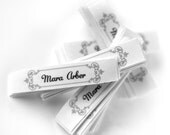 100 Personalized white cotton tags none fraying and PRE-CUT