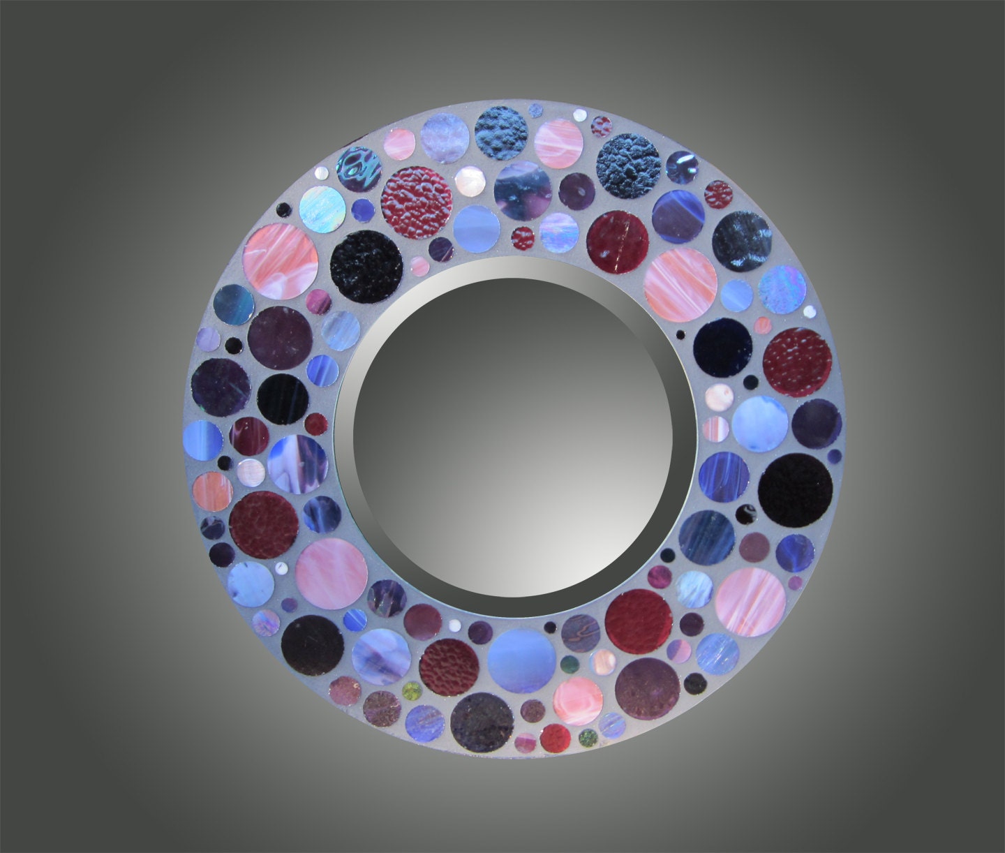 Hand Cut Stained Glass Bubble Mosaic Mirror