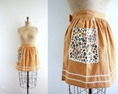 Vintage Poker Night Apron . Golden Rod . 1960s 60s