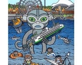 Seattle Great Wheel 8x10 Art Print