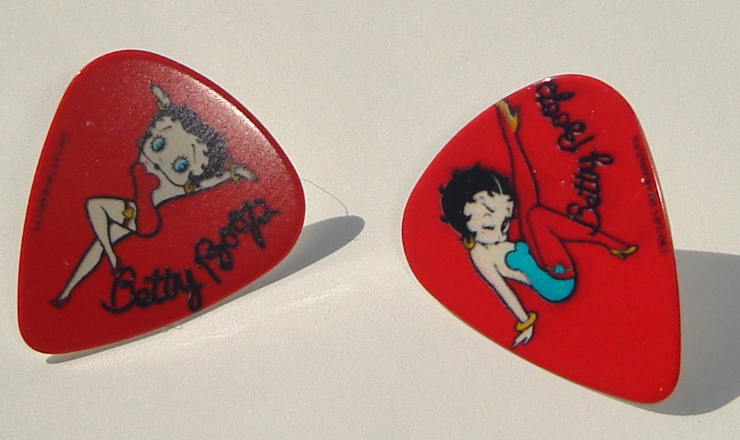 Betty Boop collectors edition guitar pick pierced post earrings