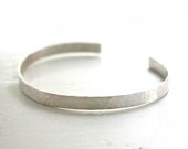 Sterling silver hammered cuff - sterling silver hammered bracelet