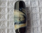 Use VALENTINE1 for 20% off SALE    Handmade Focal Bead,  Black and Silvered Ivory Shard Wrapped