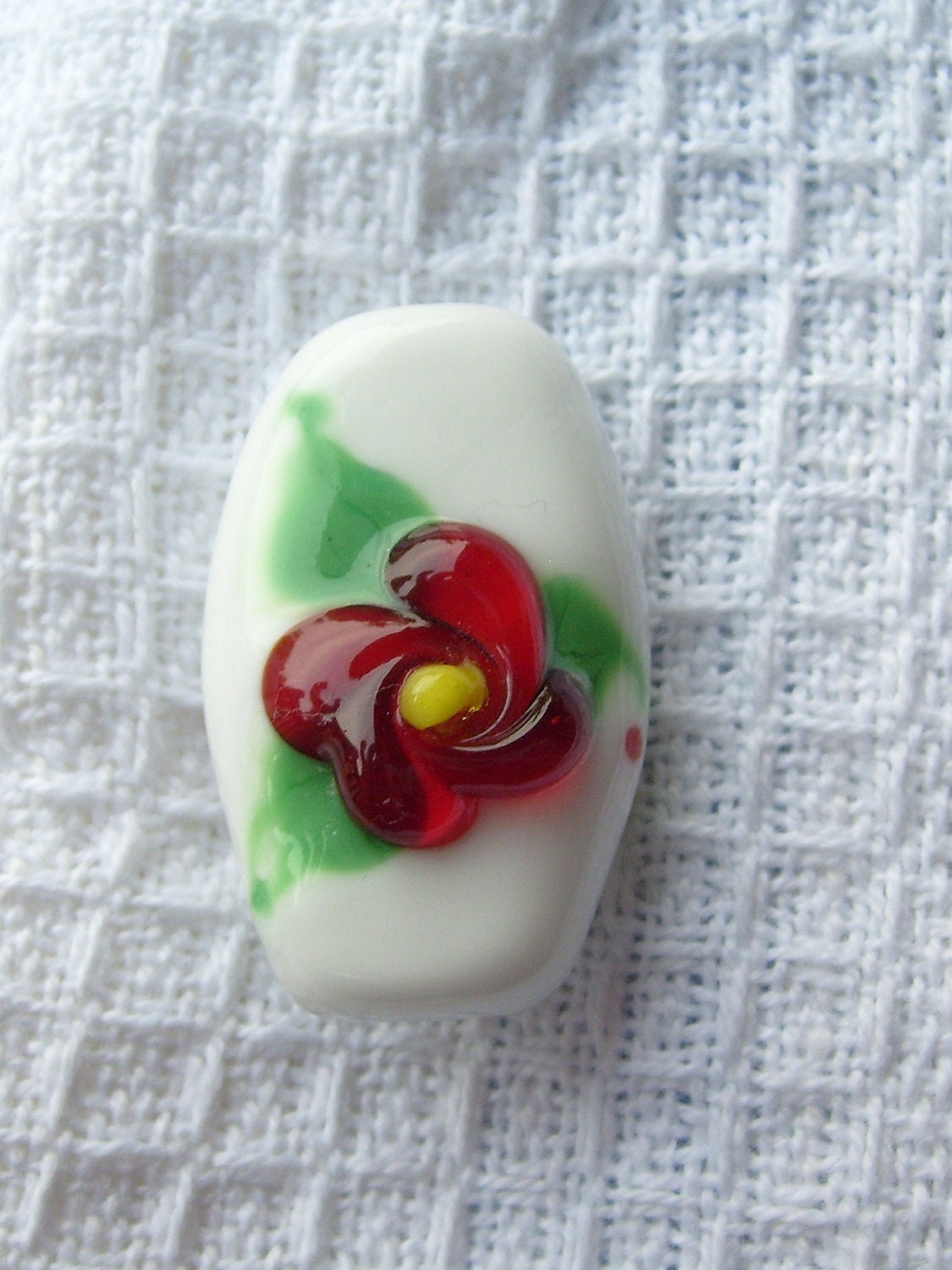 SALE    Handmade Focal Bead, Red Rose