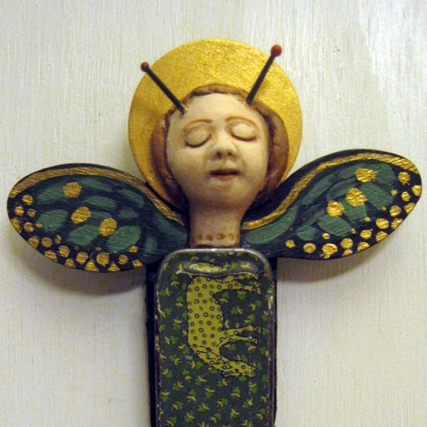 ooak BUTTERFLY DREAMS found object mixed media RESERVED for Gail